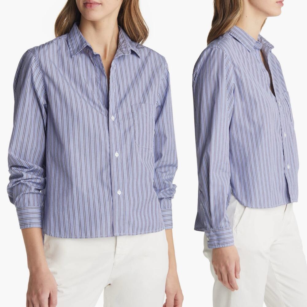 Frank & Eileen Womens SIlvio Untuckable Button-Up Striped Shirt Size Small - Picture 11 of 14